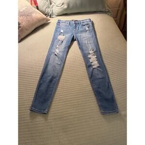 Hollister Jeans Mid-rise Super Skinny soft stretch 5R W27 L28 Destroyed Grunge